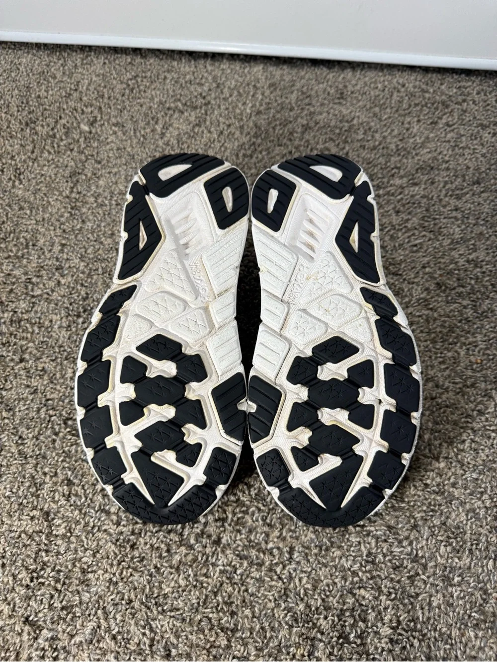 Hoka Black and White Mesh Running Shoes - Picture 6 of 7